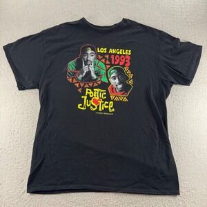 Hybrid Poetic Justice T-Shirt Mens Large Black Tupac Shakur 1993 LA Streetwear